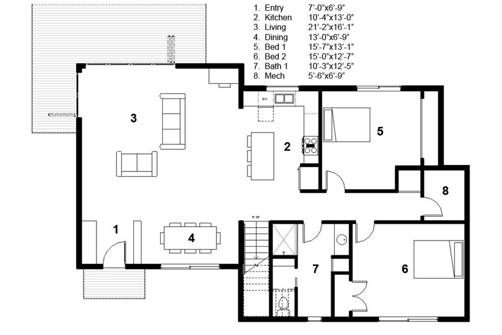 Modern Style House Plan 3 Beds 2 Baths 2115 Sq Ft Plan 497 31