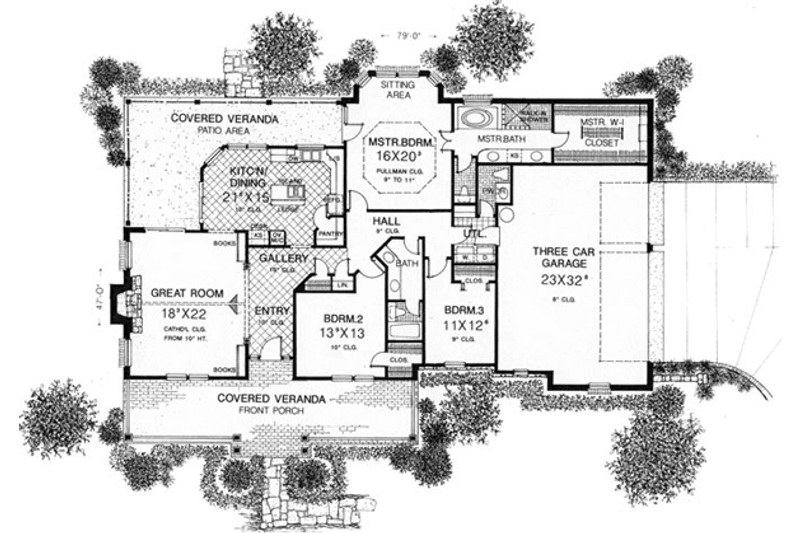 Home Plan - Floor Plan - Main Floor for Country House Plan #310-561 - 3 bed, 2.5 bath