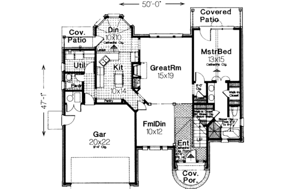 Floor Plan - Main Floor for European House Plan #310-190 - 4 bed, 2.5 bath