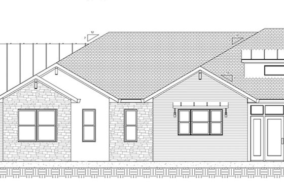 Exterior - Front Elevation 3 for Ranch House Plan #1077-4 - 3 bed, 2 bath