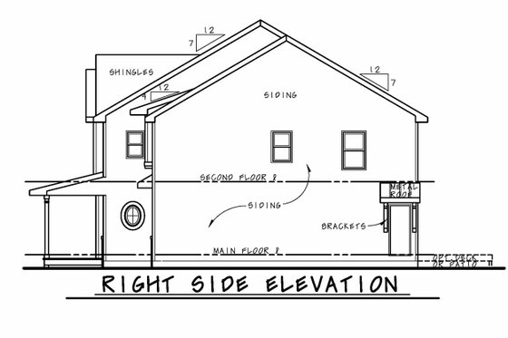 Exterior - Other Elevation 1 for Traditional House Plan #20-2529 - 4 bed, 3.5 bath