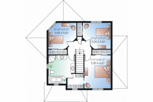 Floor Plan - Upper Floor for Country House Plan #23-2192 - 4 bed, 2.5 bath