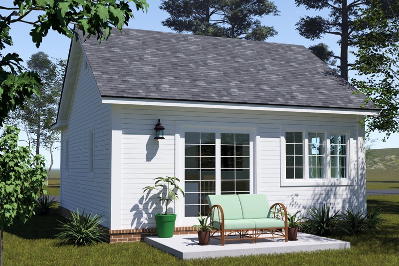 Architectural House Design - Exterior - Rear Elevation for Cottage House Plan #513-2417 - 1 bed, 1 bath