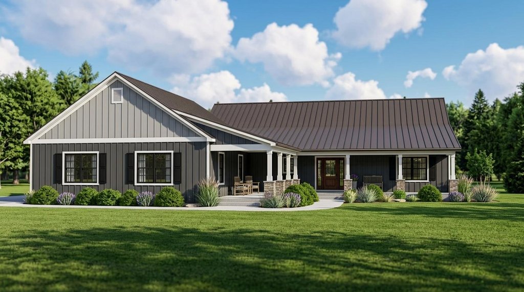 Exterior - Front Elevation 2 for Country House Plan #1064-94 - 3 bed, 3 bath