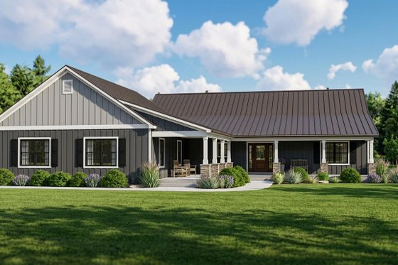 Exterior - Front Elevation for Country House Plan #1064-94 - 3 bed, 3 bath