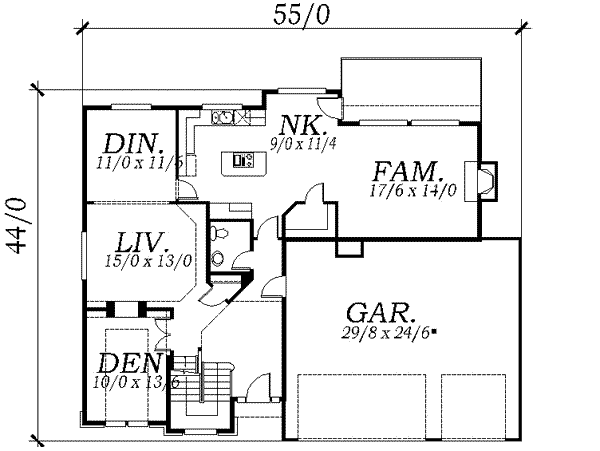 Colonial Floor Plan - Main Floor Plan #130-131