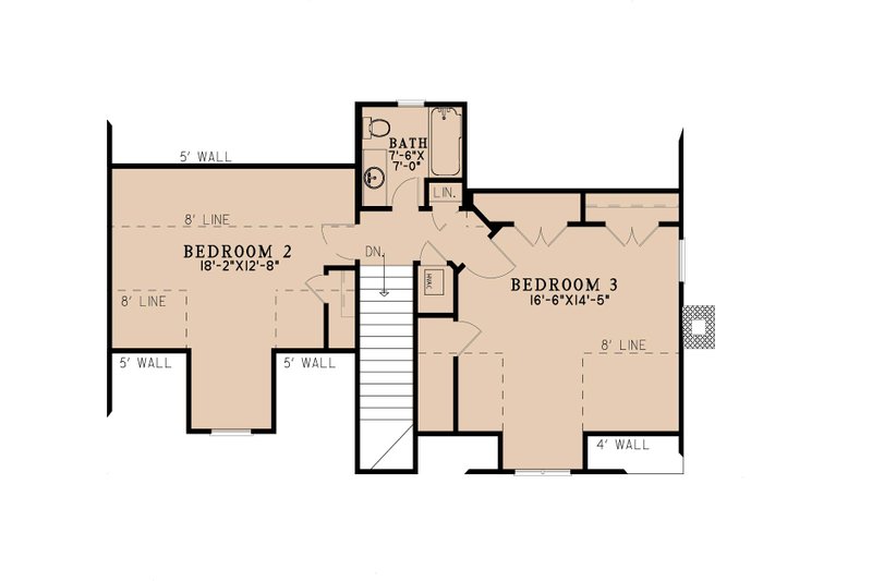 Architectural House Design - Floor Plan - Upper Floor for Cottage House Plan #923-454 - 3 bed, 2.5 bath