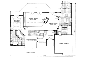Floor Plan - Main Floor for European House Plan #322-116 - 4 bed, 2.5 bath