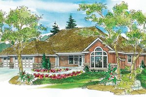 Ranch Exterior - Front Elevation Plan #124-744