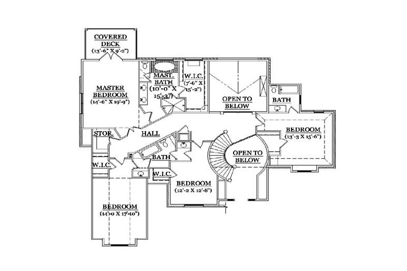 Dream House Plan - Floor Plan - Upper Floor for European House Plan #5-431 - 6 bed, 5.5 bath