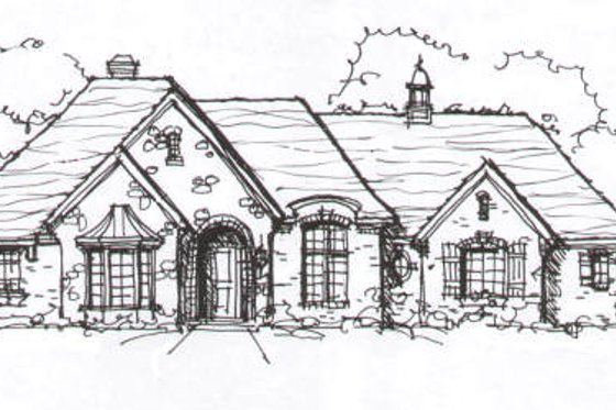 Exterior - Front Elevation for European House Plan #141-265 - 4 bed, 3 bath