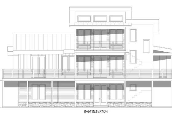 Exterior - Rear Elevation for Modern House Plan #932-719 - 4 bed, 3 bath