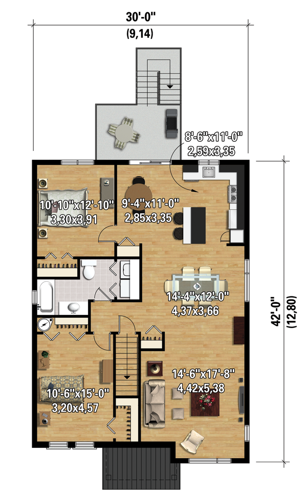 Contemporary Floor Plan - Upper Floor Plan #25-4356