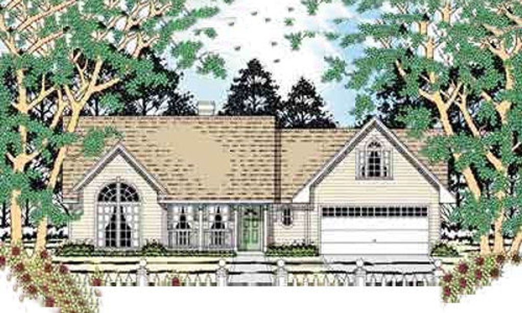 Exterior - Front Elevation 2 for Traditional House Plan #42-310 - 3 bed, 2 bath