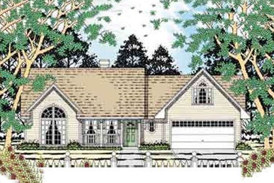 Exterior - Front Elevation for Traditional House Plan #42-310 - 3 bed, 2 bath