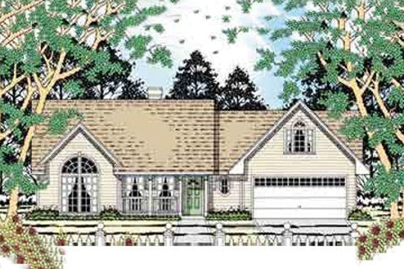 Exterior - Front Elevation 2 for Traditional House Plan #42-310 - 3 bed, 2 bath