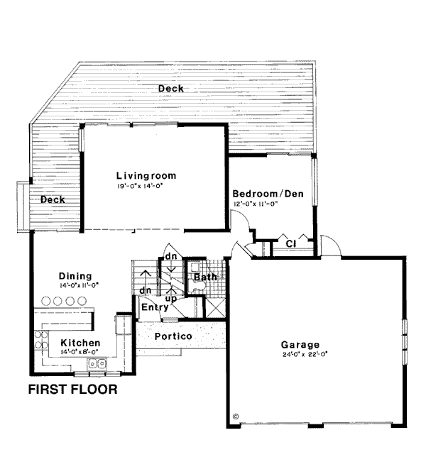 Contemporary Floor Plan - Main Floor Plan #312-838