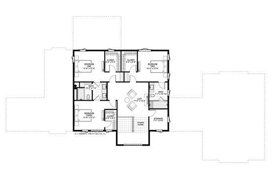 Floor Plan - Upper Floor for Modern House Plan #928-366 - 5 bed, 4.5 bath