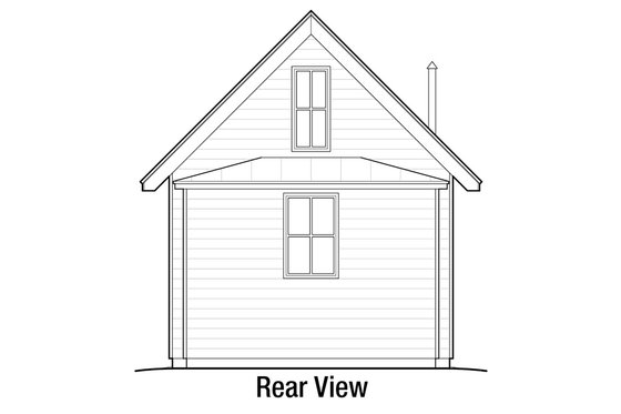 Exterior - Rear Elevation for Cottage House Plan #915-8 - 1 bed, 1 bath