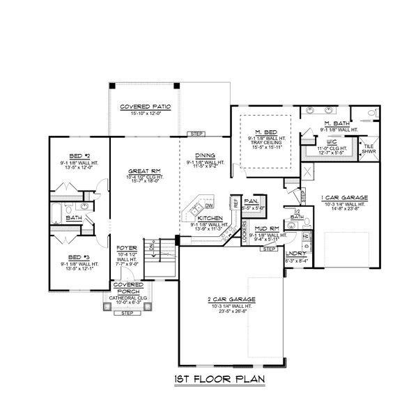House Plan Design - Craftsman Floor Plan - Main Floor Plan #1064-66