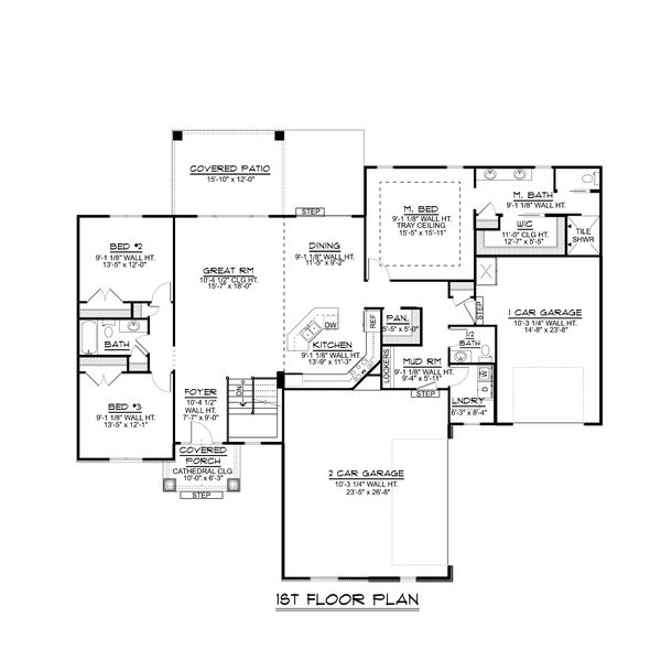 Home Plan - Craftsman Floor Plan - Main Floor Plan #1064-66