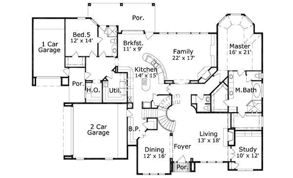 European Floor Plan - Main Floor Plan #411-199