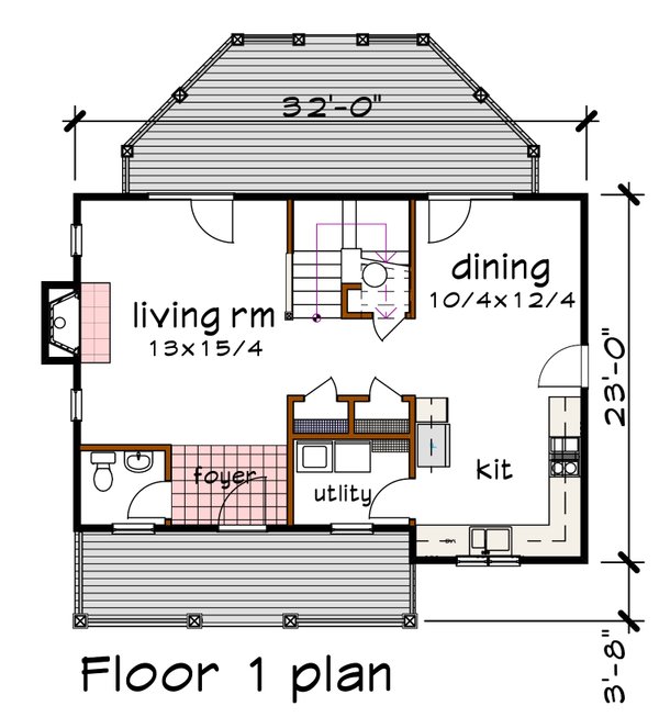 Country Floor Plan - Main Floor Plan #79-189