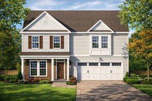 House Blueprint - Colonial Exterior - Front Elevation Plan #1053-86