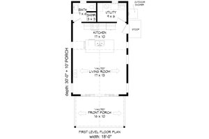 Floor Plan - Main Floor for Contemporary House Plan #932-1126 - 1 bed, 1 bath