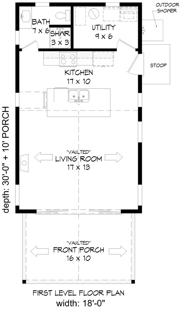 House Blueprint - Contemporary Floor Plan - Main Floor Plan #932-1126