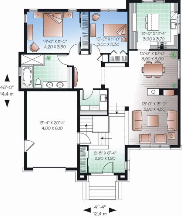 House Blueprint - European Floor Plan - Main Floor Plan #23-2230