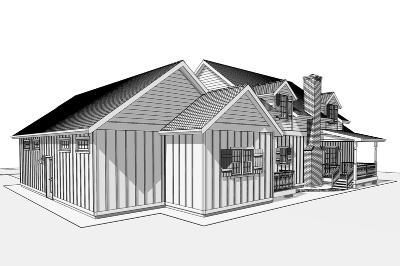 House Design - Exterior - Other Elevation 3 for Farmhouse House Plan #1099-13 - 4 bed, 2.5 bath