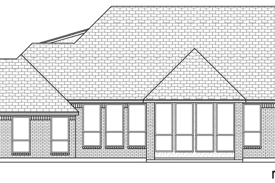 Exterior - Rear Elevation for European House Plan #84-592 - 4 bed, 3 bath