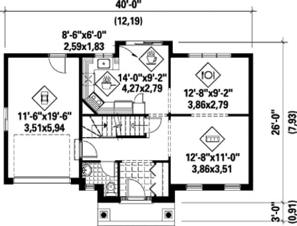 Colonial Floor Plan - Main Floor Plan #25-4786