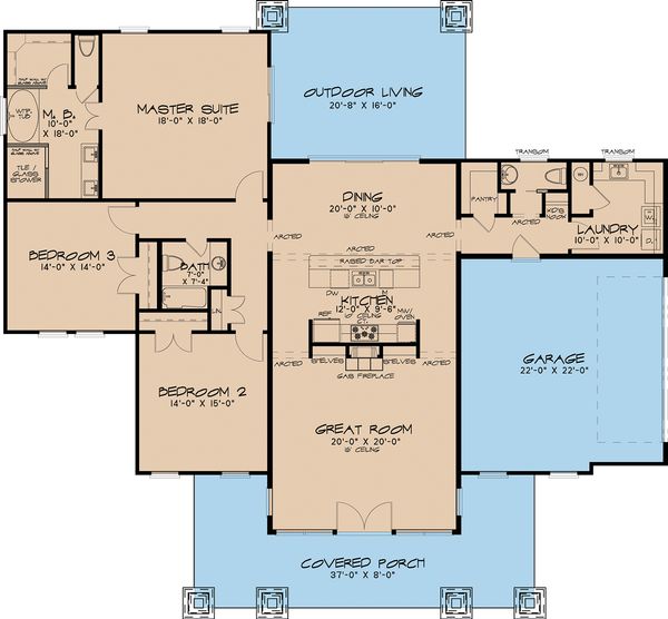 Dream House Plan - Modern Floor Plan - Main Floor Plan #17-2591