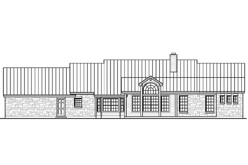 Dream House Plan - Exterior - Rear Elevation for Ranch House Plan #935-2 - 4 bed, 3 bath
