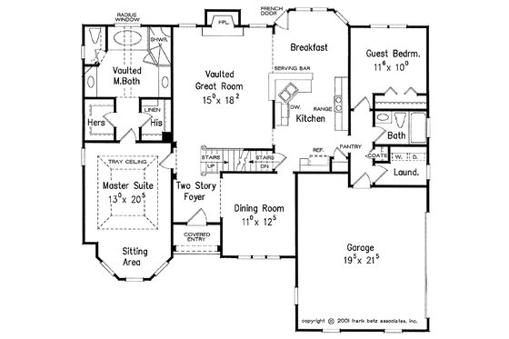 Floor Plan - Main Floor for Traditional House Plan #927-28 - 4 bed, 3 bath