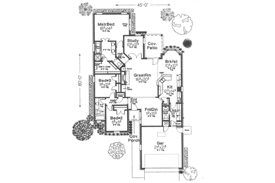 Floor Plan - Main Floor for European House Plan #310-399 - 3 bed, 2.5 bath