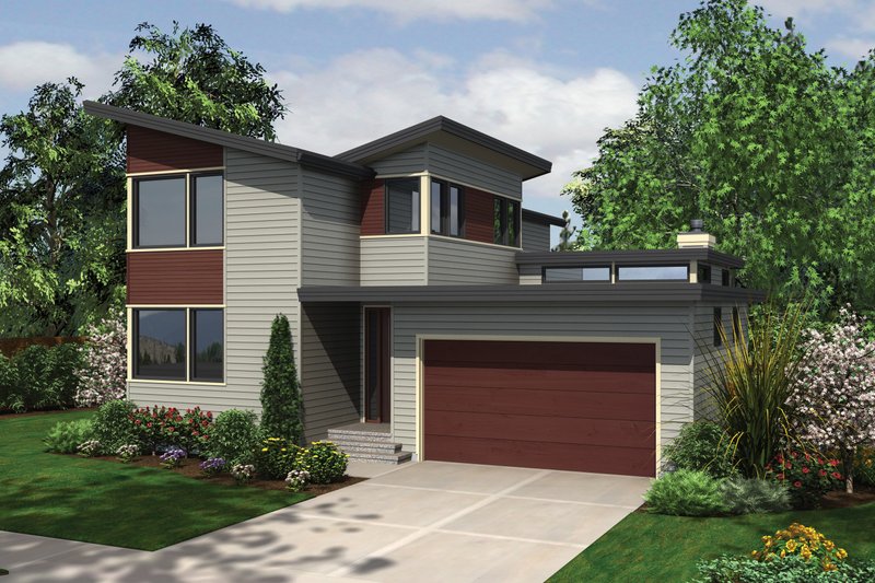 Architectural House Design - Modern Exterior - Front Elevation Plan #48-637