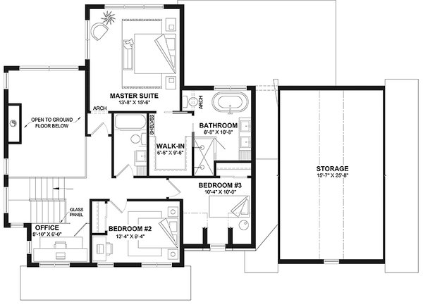 Architectural House Design - Farmhouse Floor Plan - Upper Floor Plan #23-2833