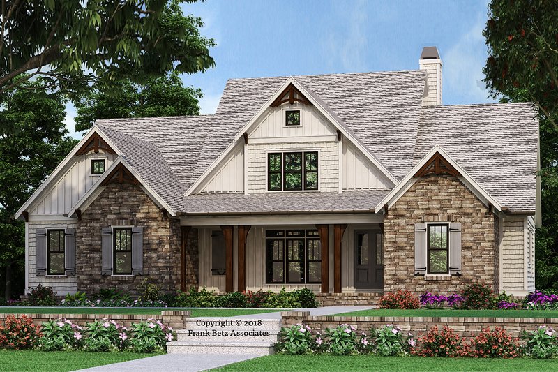 Farmhouse Style House Plan - 3 Beds 3.5 Baths 2743 Sq/Ft Plan #927-987