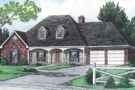 Exterior - Front Elevation for Traditional House Plan #16-158 - 3 bed, 2 bath