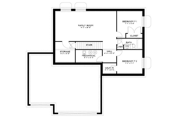 Traditional Floor Plan - Lower Floor Plan #1060-208