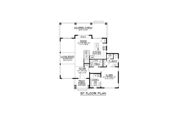 Floor Plan - Main Floor for Modern House Plan #1064-153 - 3 bed, 2 bath