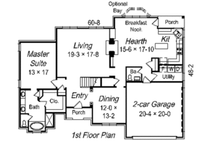 Floor Plan - Main Floor for European House Plan #329-265 - 4 bed, 2.5 bath