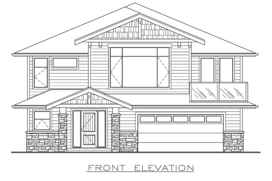 Exterior - Front Elevation 3 for Craftsman House Plan #1100-39 - 3 bed, 2 bath