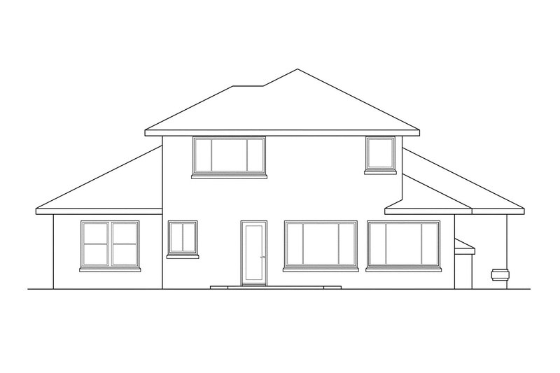 House Plan Design - Exterior - Rear Elevation for Mediterranean House Plan #124-299 - 4 bed, 3 bath