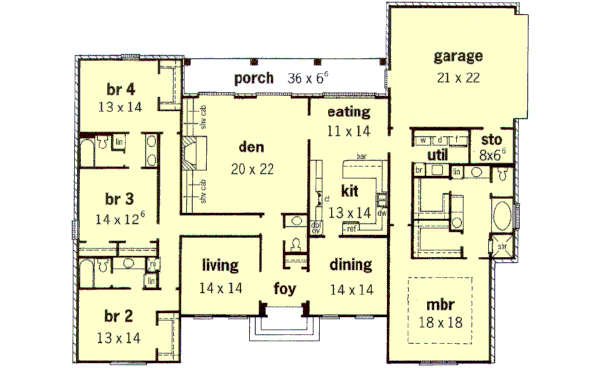 European Floor Plan - Main Floor Plan #16-178
