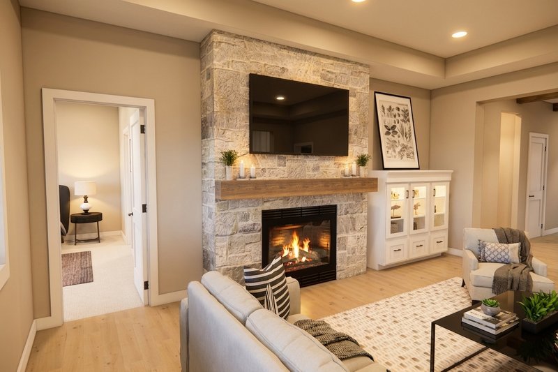 House Plan Design - Interior - Family Room 1 for Farmhouse House Plan #51-1520 - 3 bed, 2.5 bath