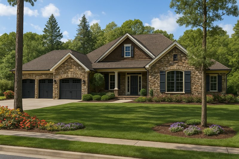 Home Plan - Country Exterior - Front Elevation Plan #17-3136